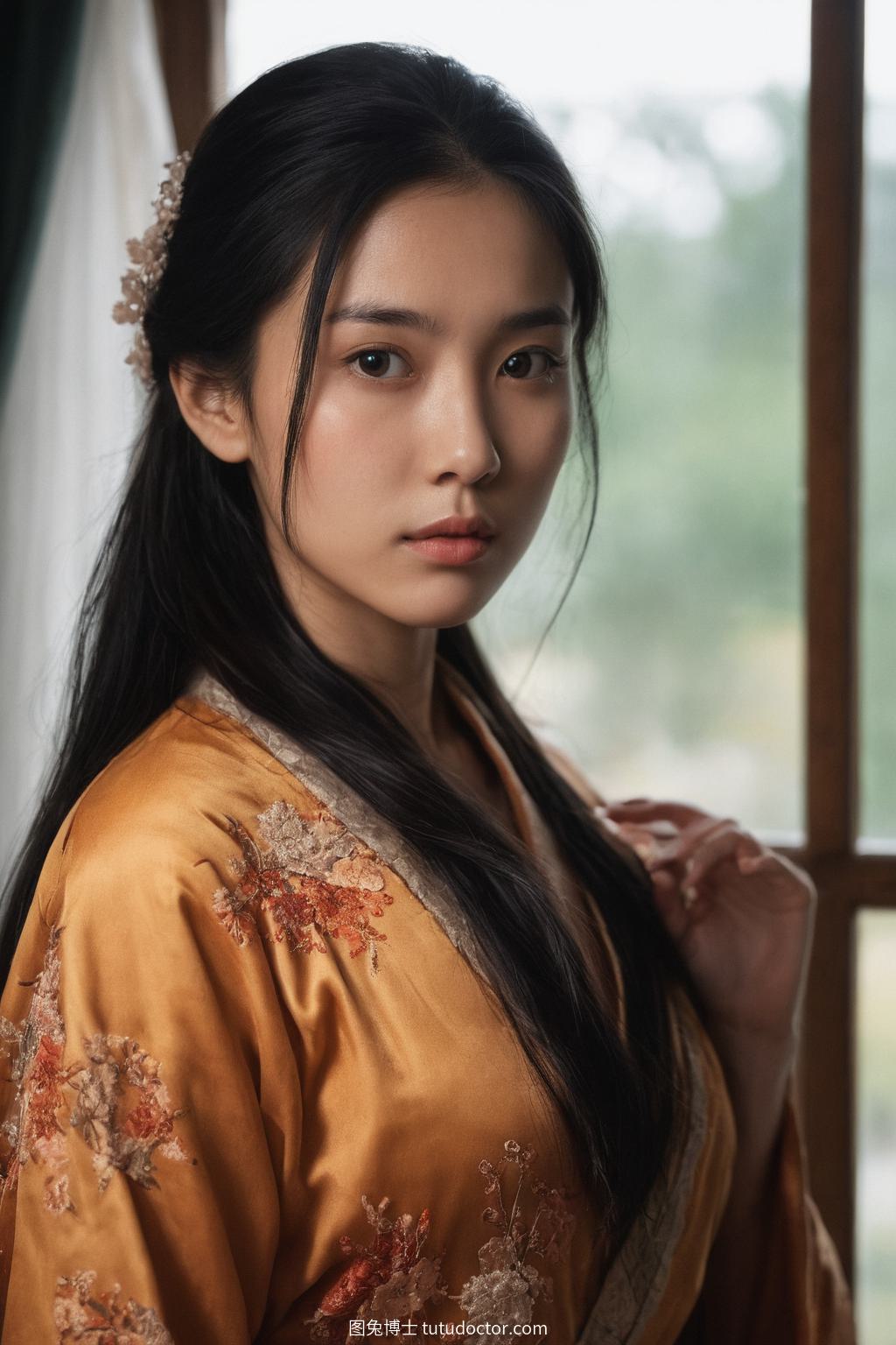 月光下，玉簪少女的思忆