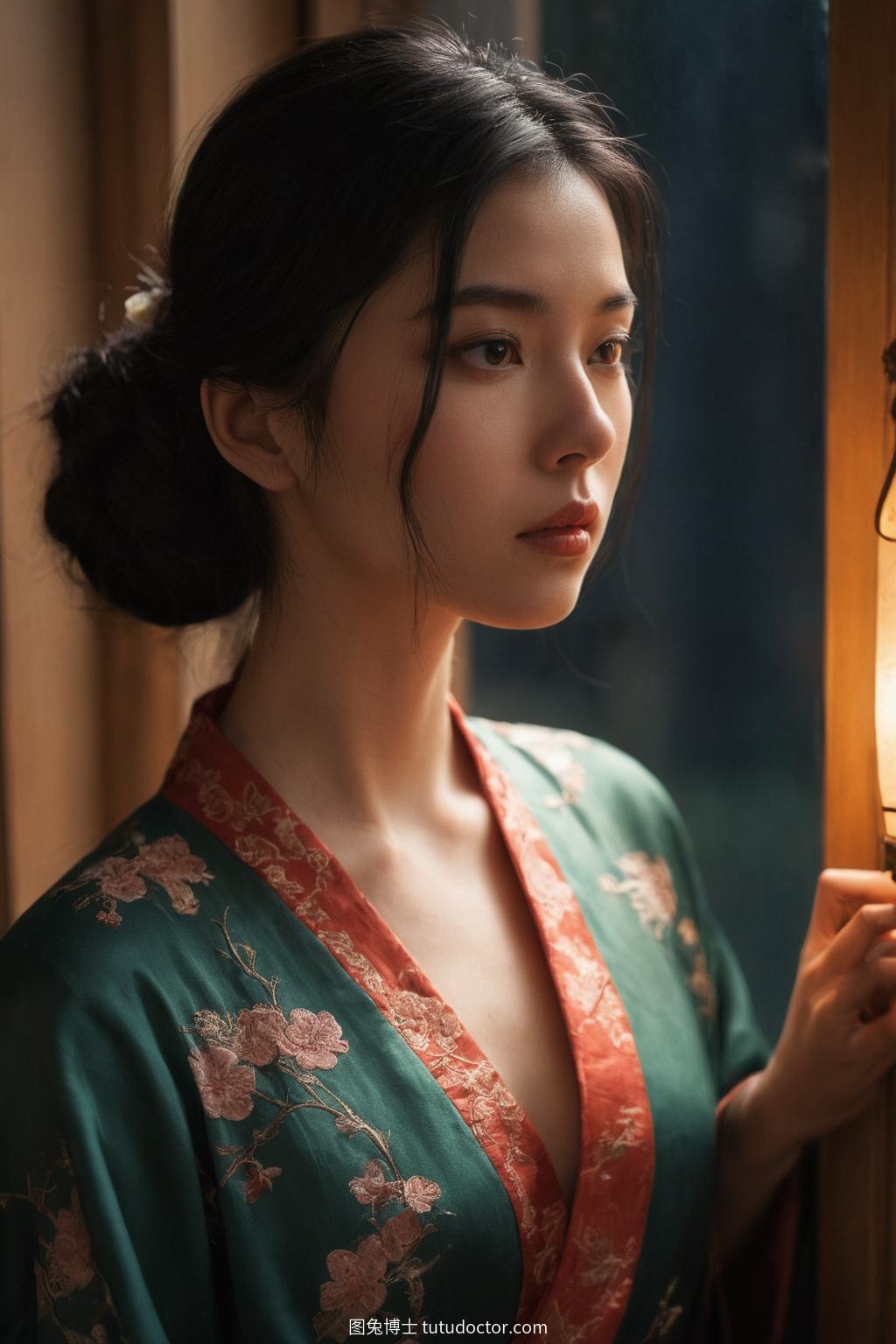 月光下，玉簪少女的思忆