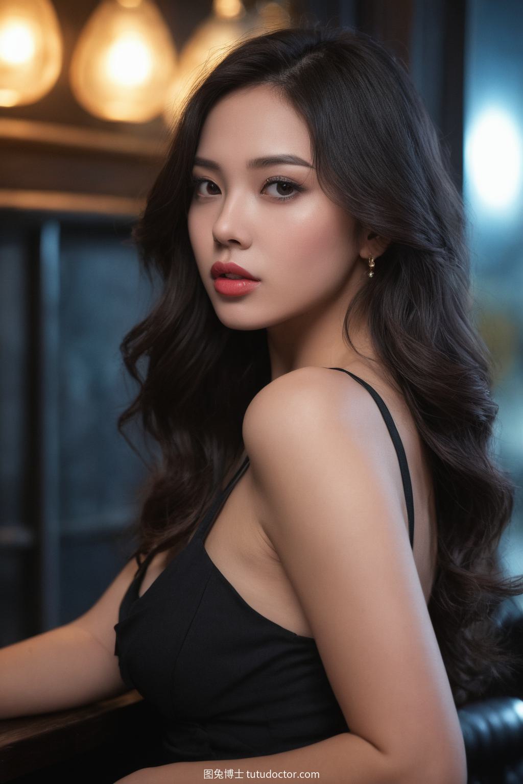 黑丝诱惑：酒吧角落的神秘美人
