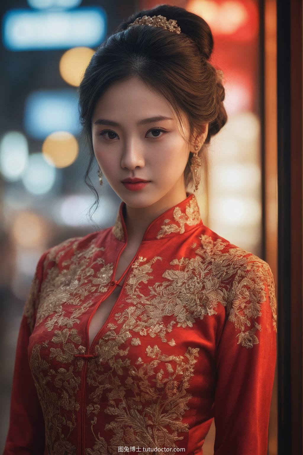 古风韵味：繁华都市中的古典美人