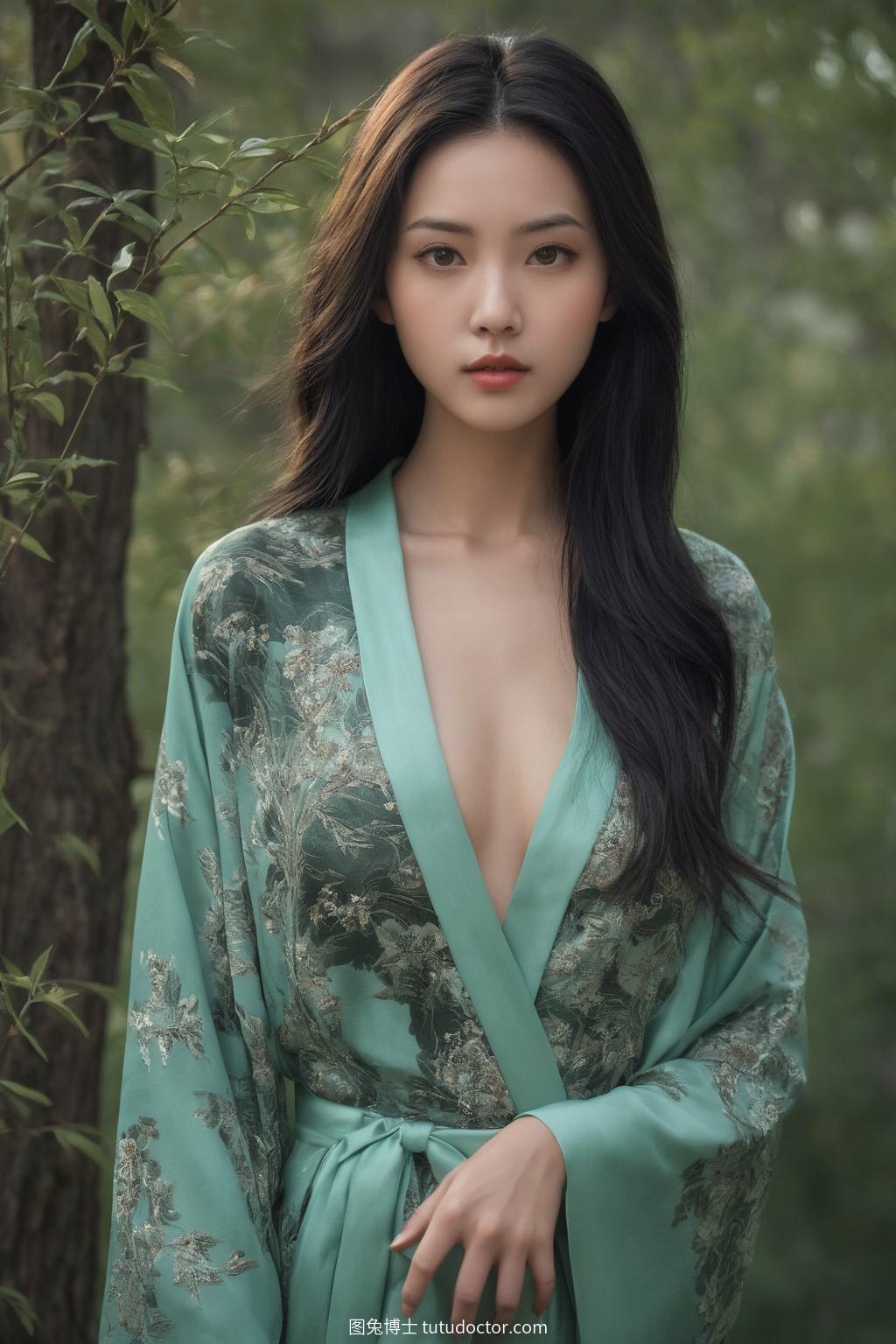 古风韵味：月色下的玉纹佳人