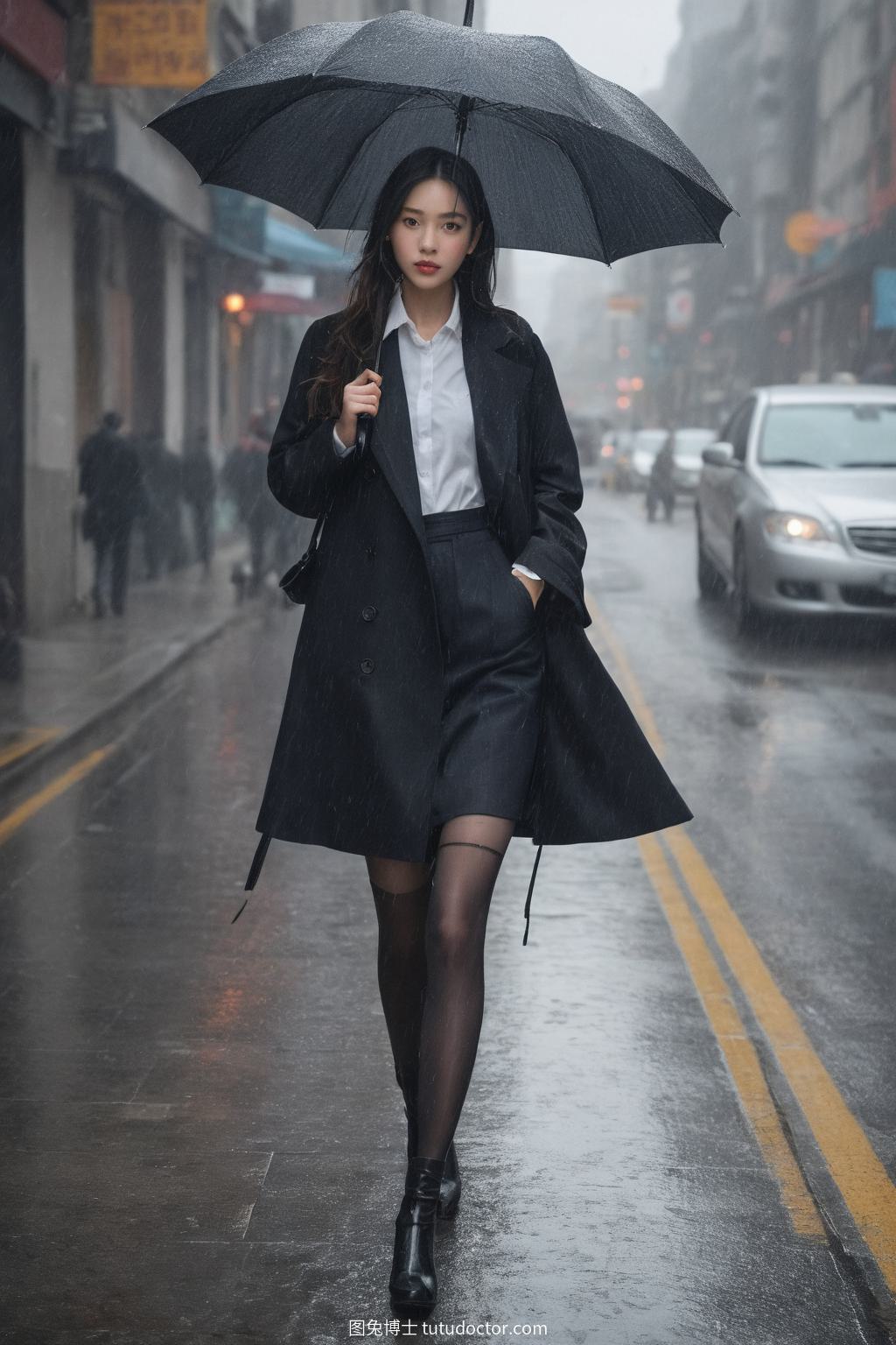 黑丝诱惑：雨夜神秘女子