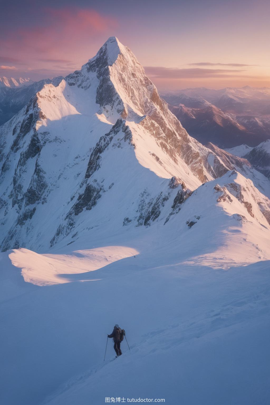 自然风光：月光下的雪山奇景