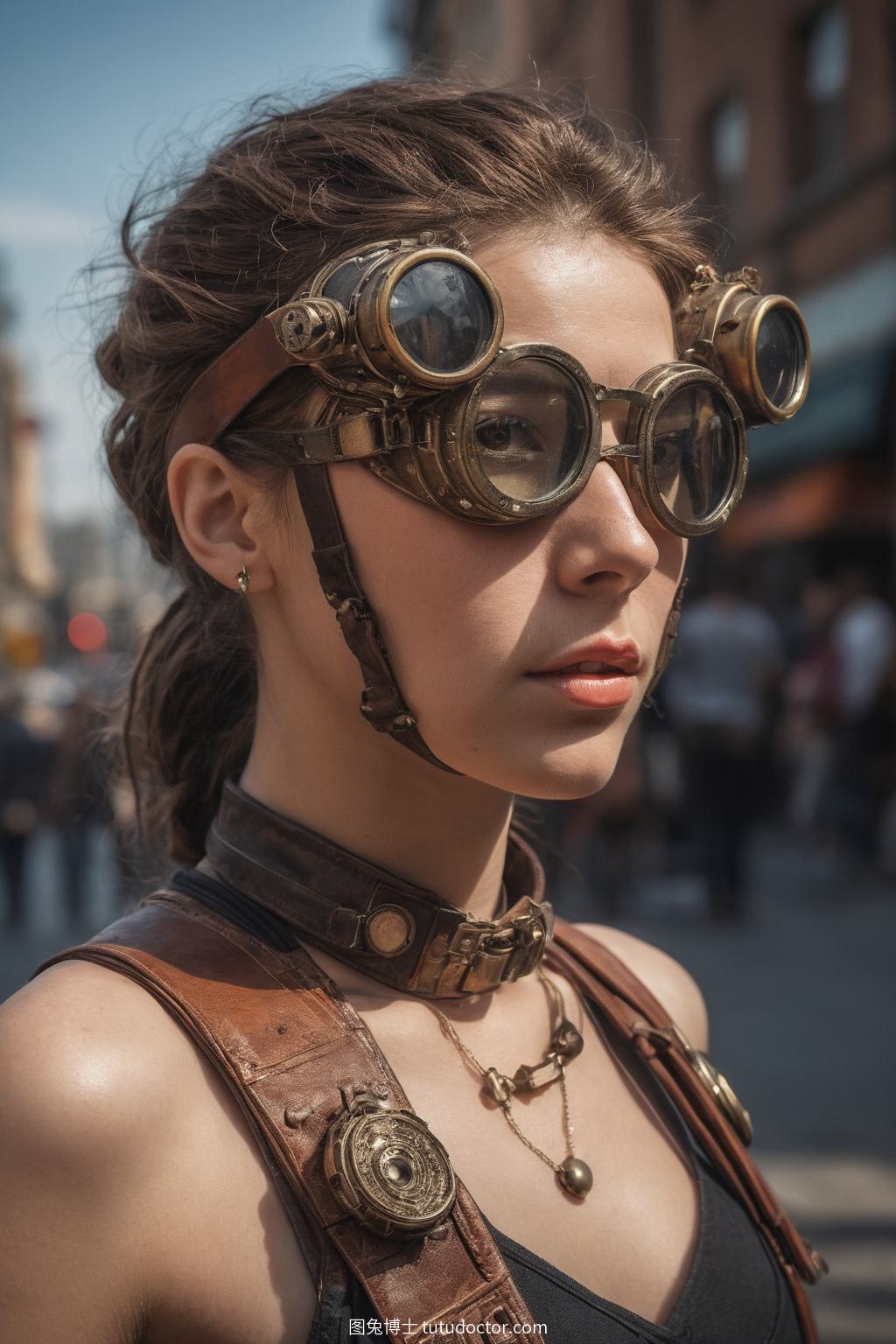 COSPLAY：蒸汽朋克cosplayer穿梭都市