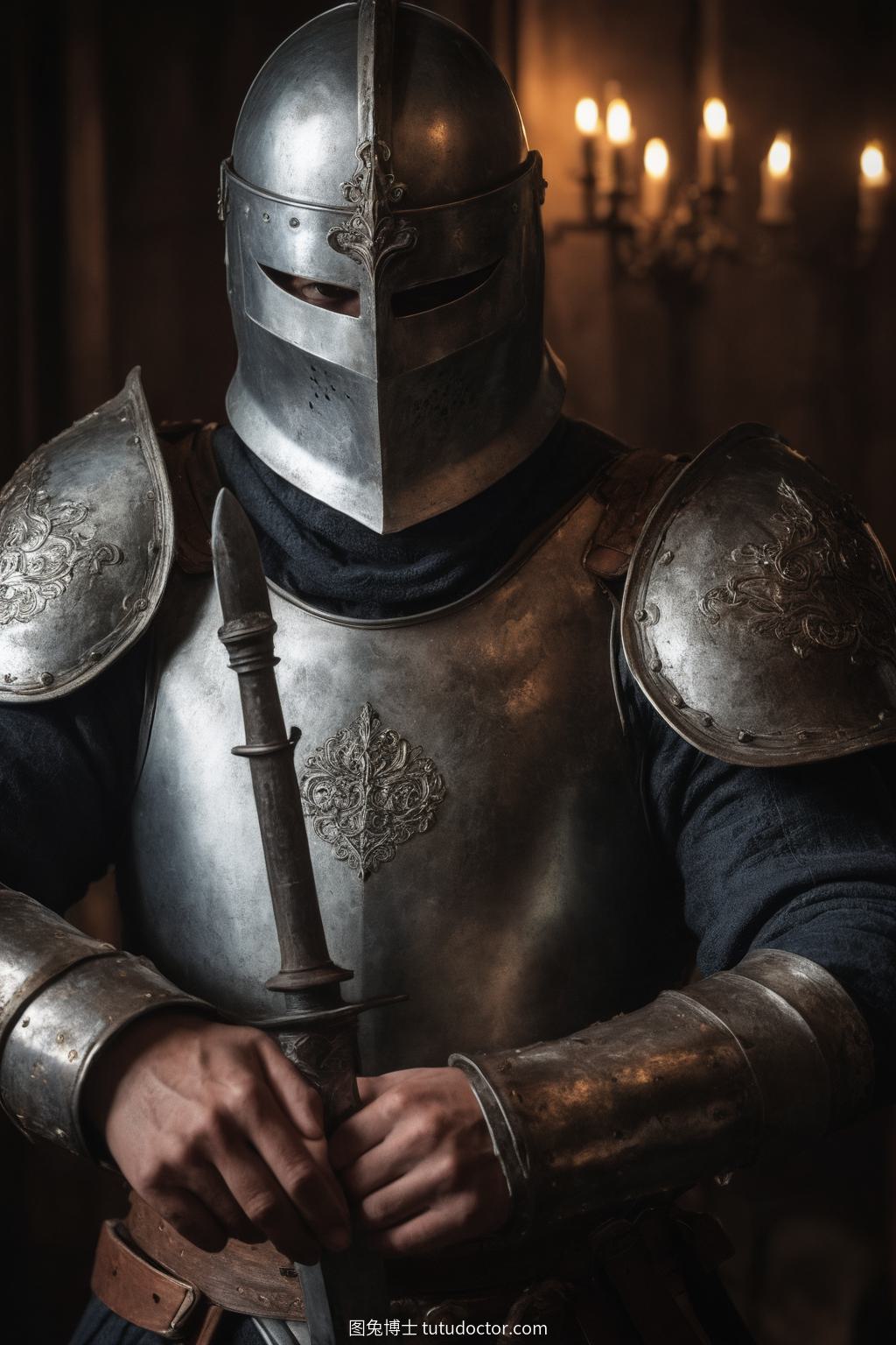 COSPLAY：中世纪舞厅里的铁甲骑士