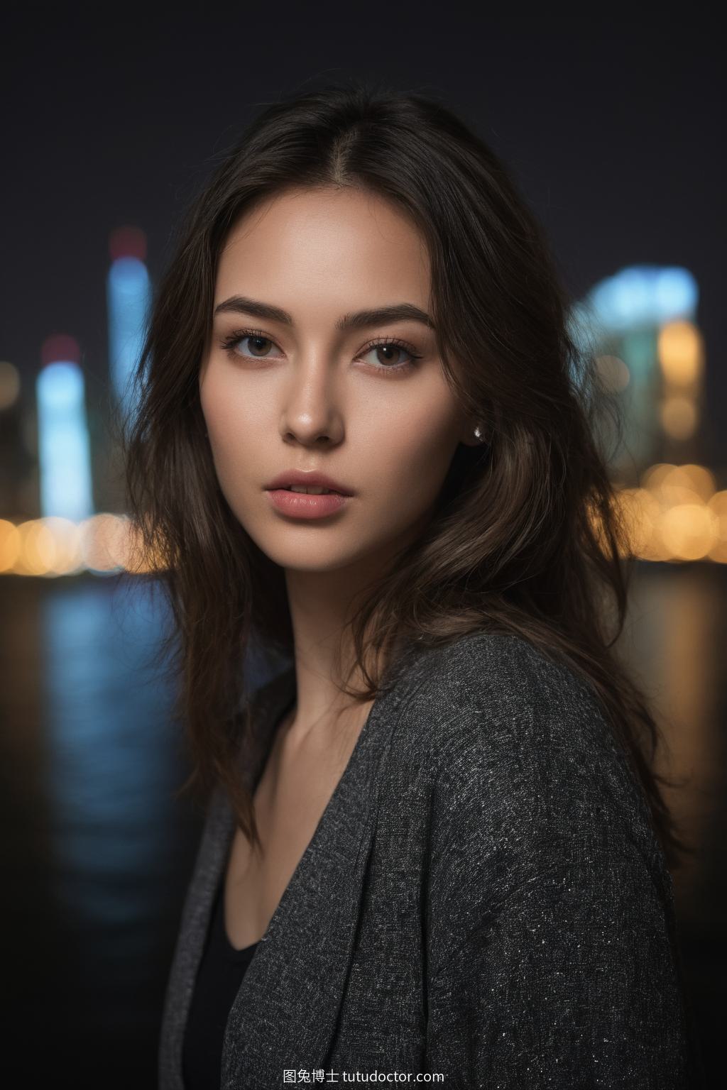 胶片摄影：夜色中的城市天际线，霓虹倒影与慢门瞬间