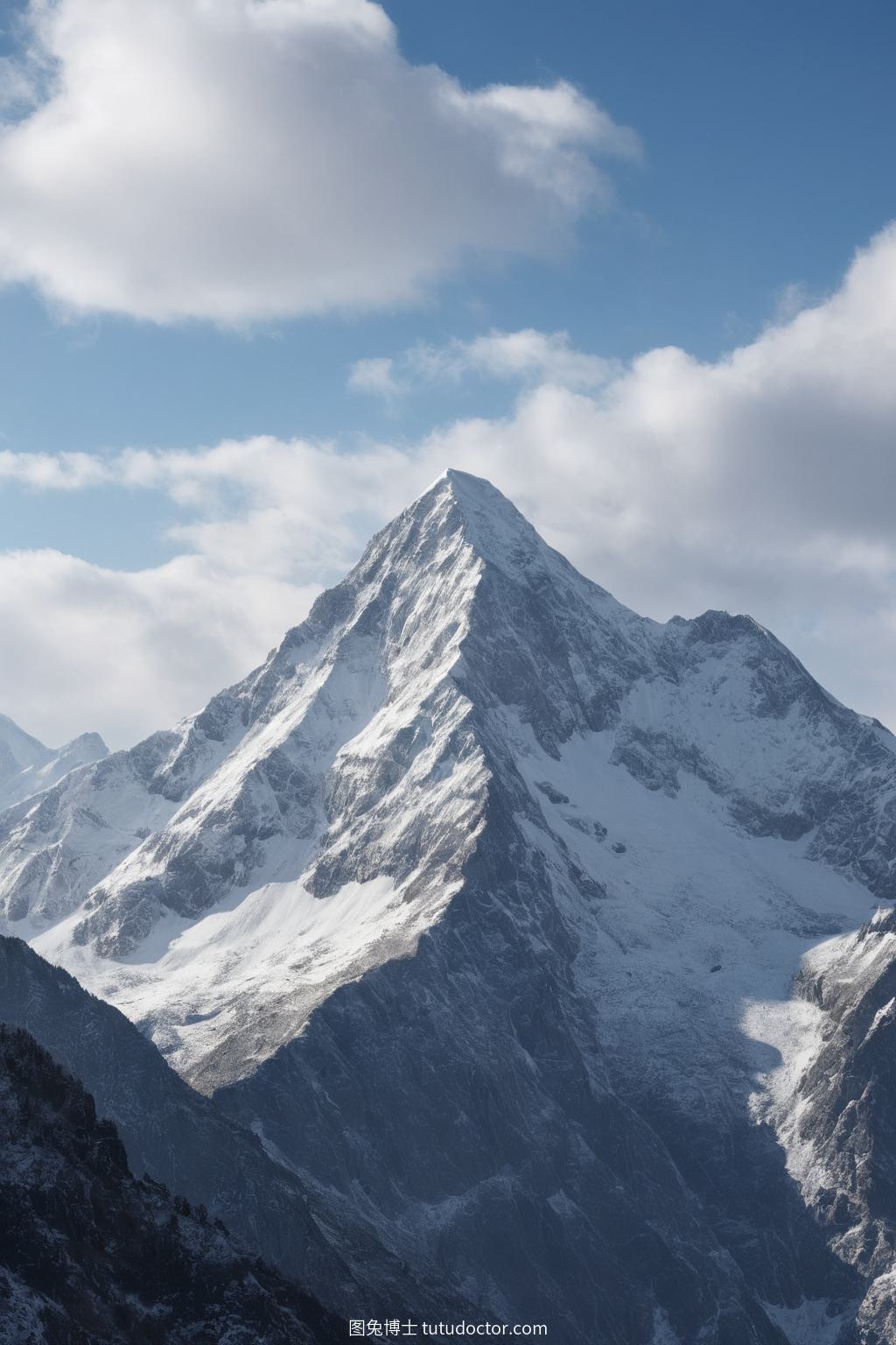 胶片摄影：雪山云端全景图，自然的壮丽与冷峻