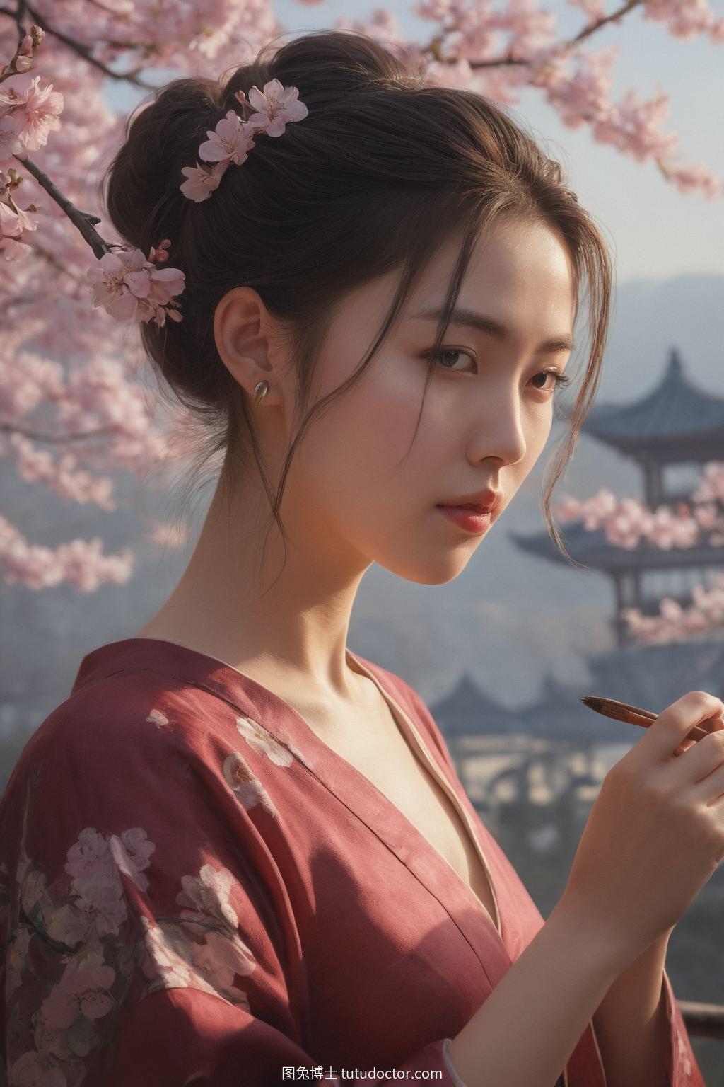 手工匠心：樱花下的书法与诗篇