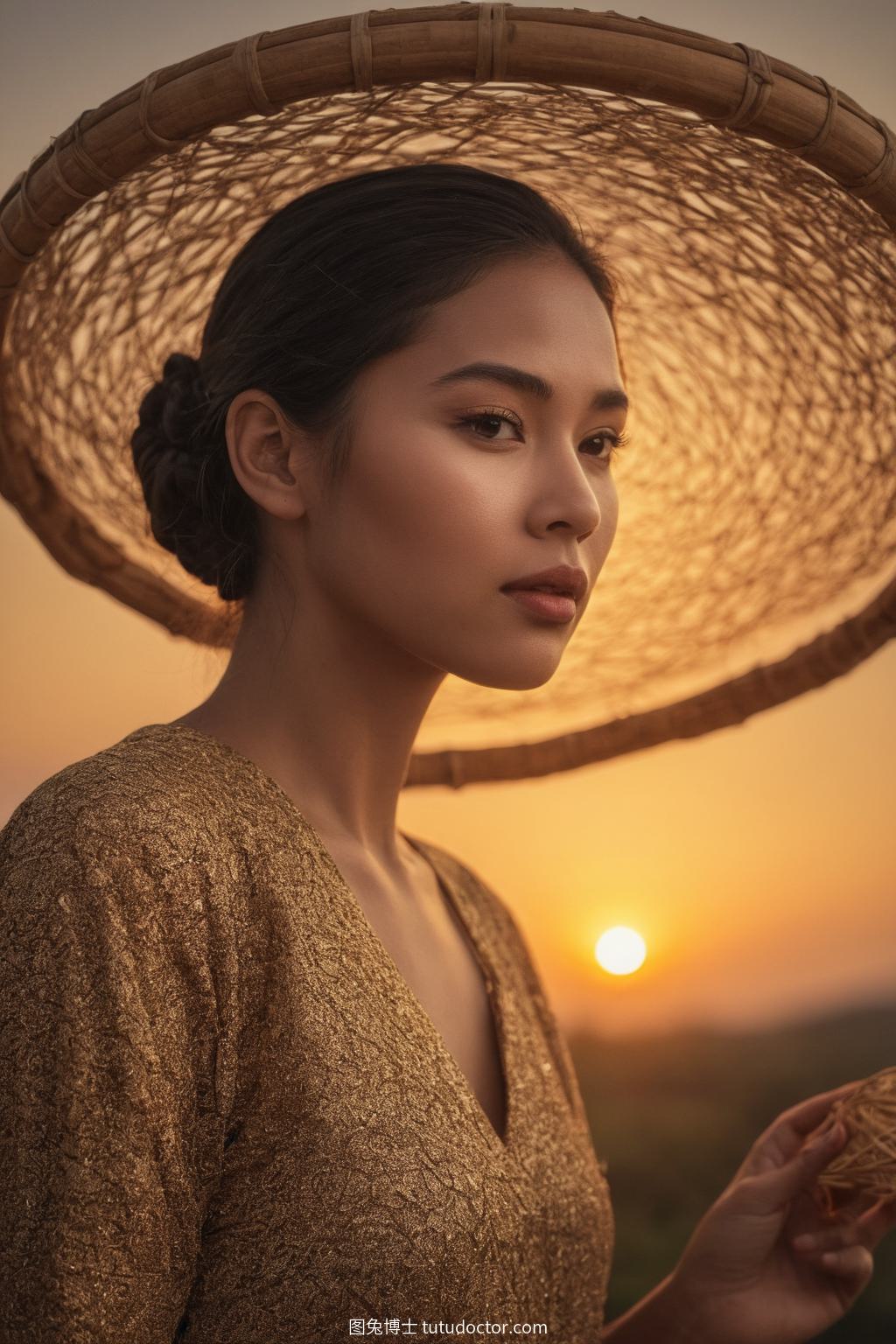 手工匠心：工匠夕照下编织竹篮