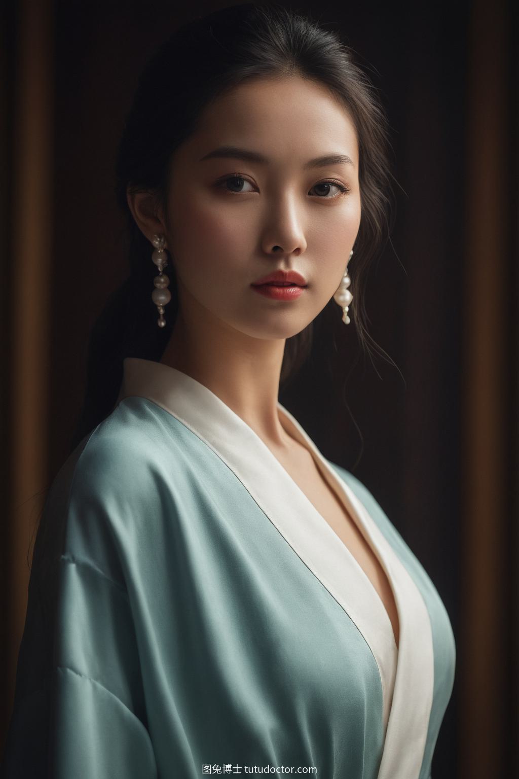 古风韵味美女：烛影摇曳中的宫廷美人